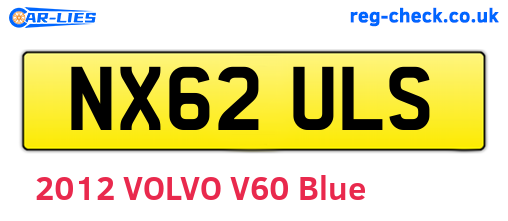 NX62ULS are the vehicle registration plates.