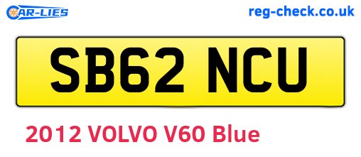 SB62NCU are the vehicle registration plates.