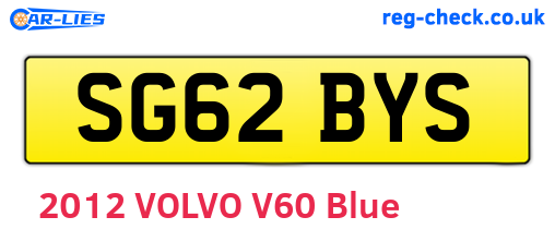 SG62BYS are the vehicle registration plates.
