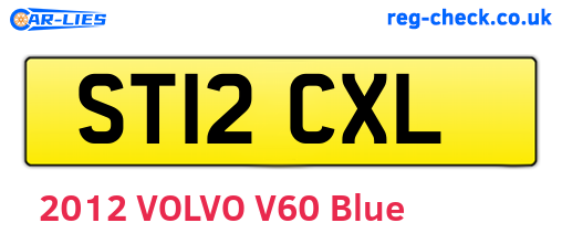 ST12CXL are the vehicle registration plates.