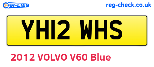 YH12WHS are the vehicle registration plates.