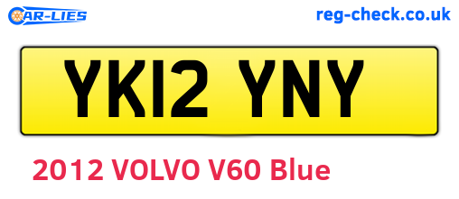 YK12YNY are the vehicle registration plates.