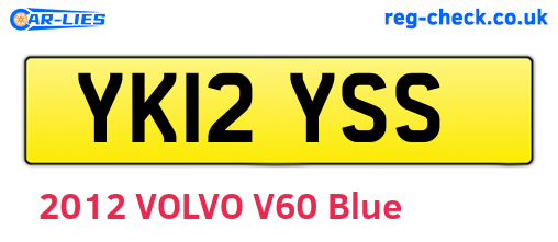 YK12YSS are the vehicle registration plates.