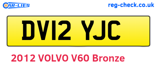 DV12YJC are the vehicle registration plates.