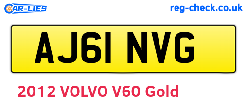 AJ61NVG are the vehicle registration plates.