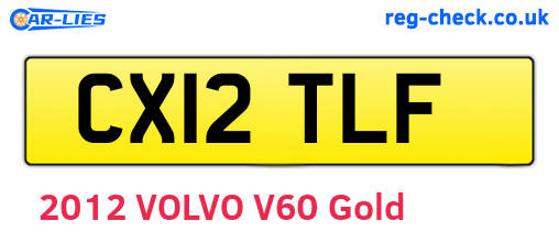 CX12TLF are the vehicle registration plates.