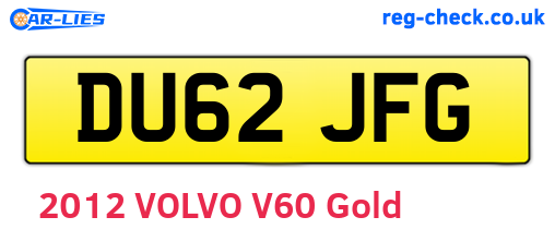 DU62JFG are the vehicle registration plates.
