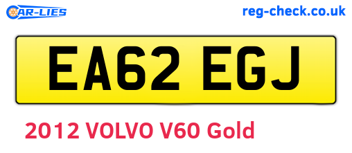 EA62EGJ are the vehicle registration plates.