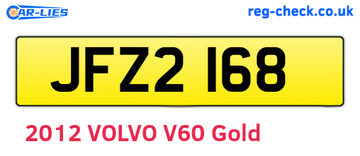 JFZ2168 are the vehicle registration plates.