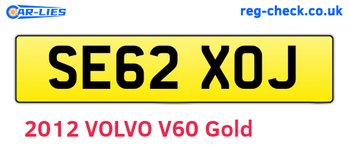 SE62XOJ are the vehicle registration plates.