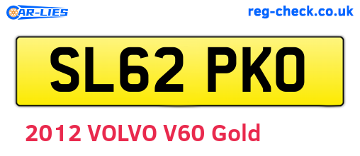 SL62PKO are the vehicle registration plates.