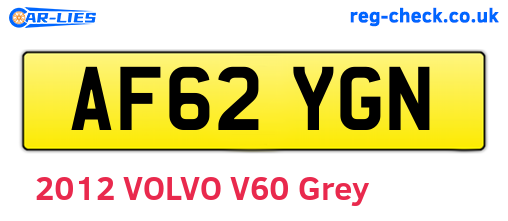 AF62YGN are the vehicle registration plates.