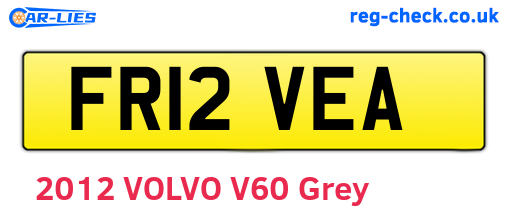 FR12VEA are the vehicle registration plates.