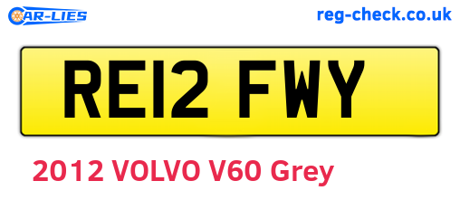 RE12FWY are the vehicle registration plates.