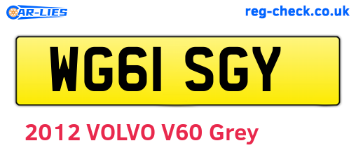 WG61SGY are the vehicle registration plates.