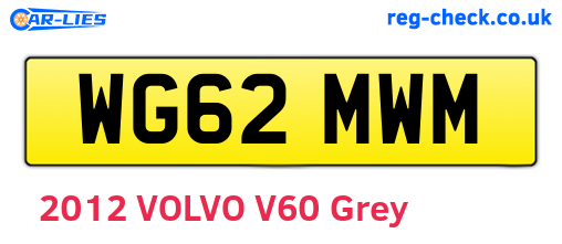WG62MWM are the vehicle registration plates.