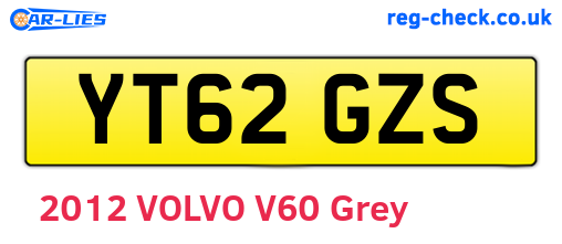 YT62GZS are the vehicle registration plates.