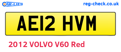 AE12HVM are the vehicle registration plates.