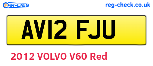 AV12FJU are the vehicle registration plates.