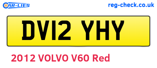 DV12YHY are the vehicle registration plates.