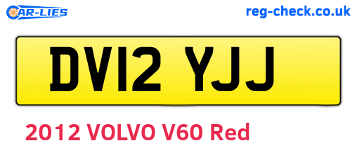 DV12YJJ are the vehicle registration plates.