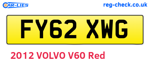 FY62XWG are the vehicle registration plates.