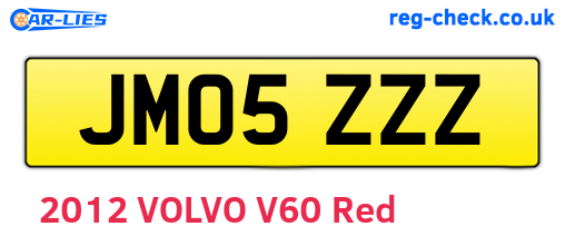 JM05ZZZ are the vehicle registration plates.
