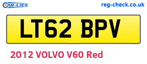 LT62BPV are the vehicle registration plates.