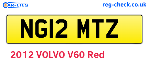 NG12MTZ are the vehicle registration plates.