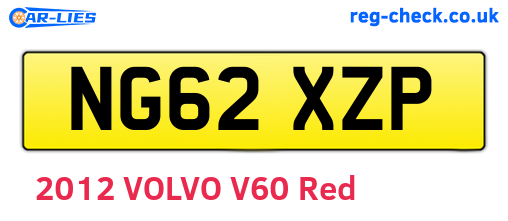 NG62XZP are the vehicle registration plates.