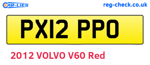 PX12PPO are the vehicle registration plates.
