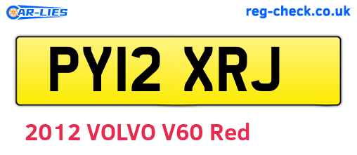 PY12XRJ are the vehicle registration plates.