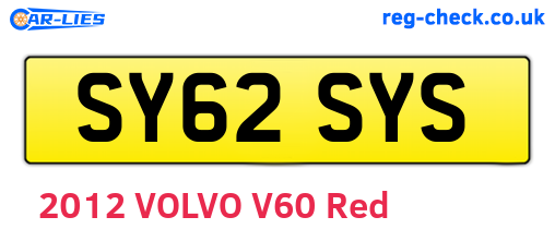 SY62SYS are the vehicle registration plates.