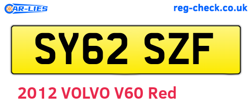 SY62SZF are the vehicle registration plates.
