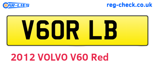 V60RLB are the vehicle registration plates.