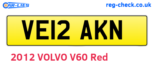 VE12AKN are the vehicle registration plates.