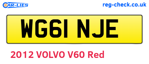 WG61NJE are the vehicle registration plates.