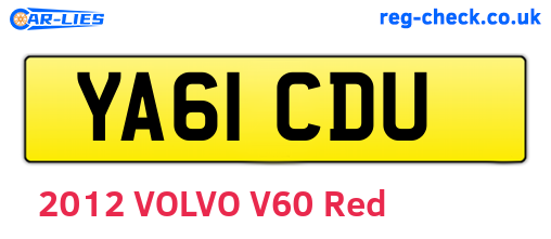YA61CDU are the vehicle registration plates.