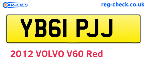 YB61PJJ are the vehicle registration plates.