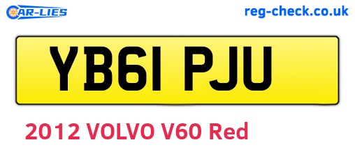 YB61PJU are the vehicle registration plates.