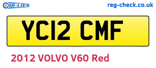 YC12CMF are the vehicle registration plates.