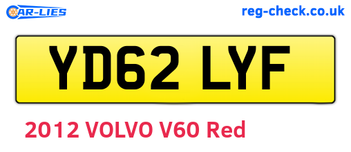 YD62LYF are the vehicle registration plates.