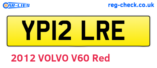 YP12LRE are the vehicle registration plates.