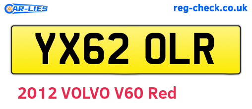 YX62OLR are the vehicle registration plates.