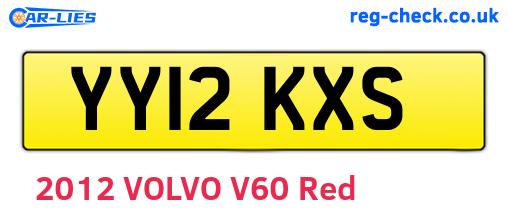 YY12KXS are the vehicle registration plates.