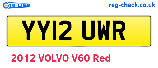 YY12UWR are the vehicle registration plates.