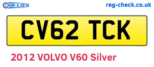CV62TCK are the vehicle registration plates.