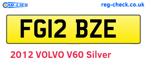 FG12BZE are the vehicle registration plates.