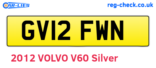 GV12FWN are the vehicle registration plates.