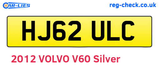 HJ62ULC are the vehicle registration plates.